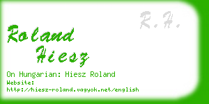 roland hiesz business card